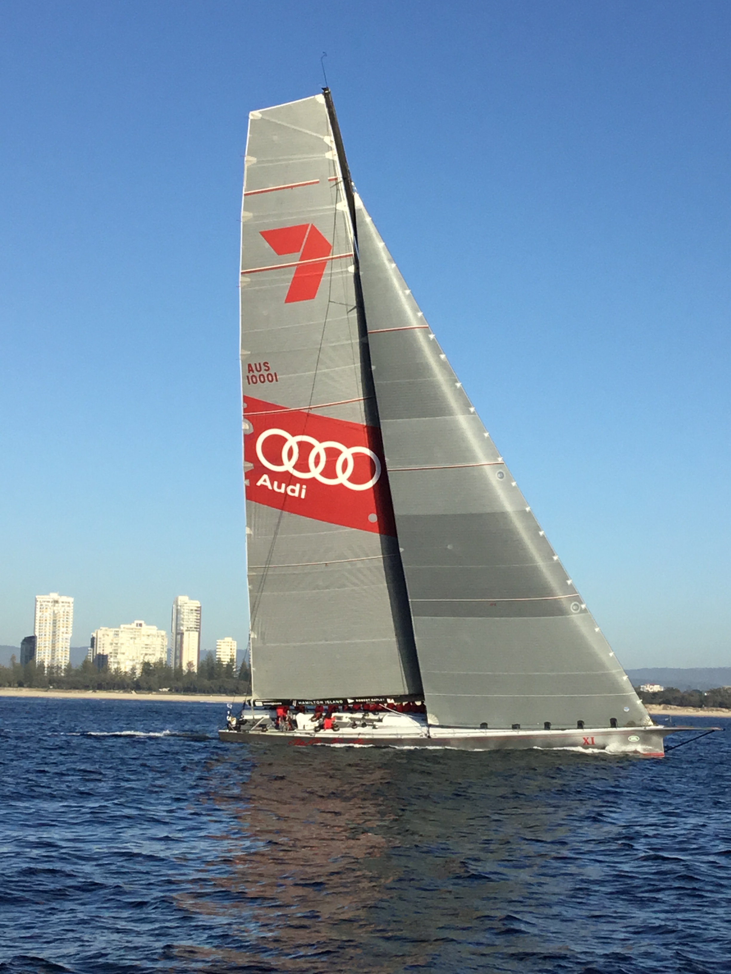 Supermaxi yacht Wild Oats XI  claims line honours in the  Land Rover Sydney Gold Coast race